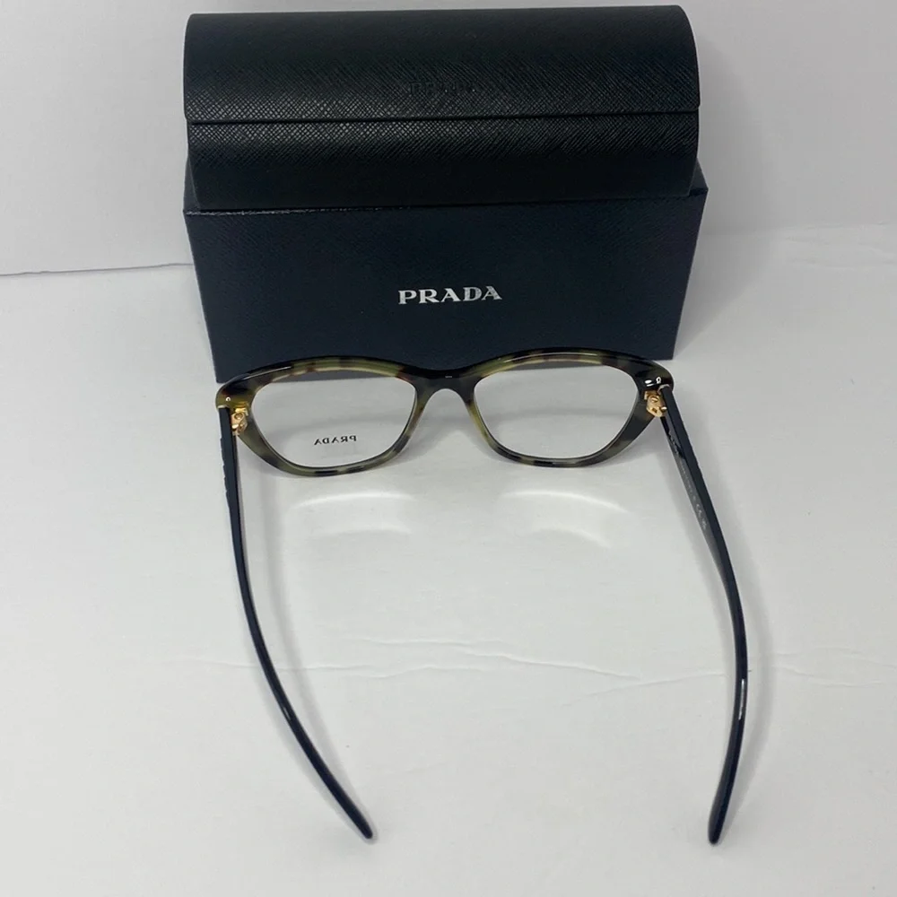 💯 Authentic - New Prada Sexy Black Havana Cat-Eye Eyeglasses - Picture 6 of 12